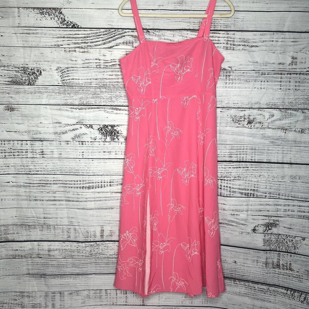 4Sienna Pink Lightweight Summer Dress Hot Pink Floral  LG